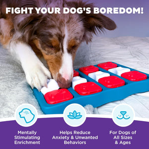 Outward Hound Nina Ottosson Dog Puzzle Toy, Level 2 Brick Game, Treat Dispenser, Interactive Play, Blue