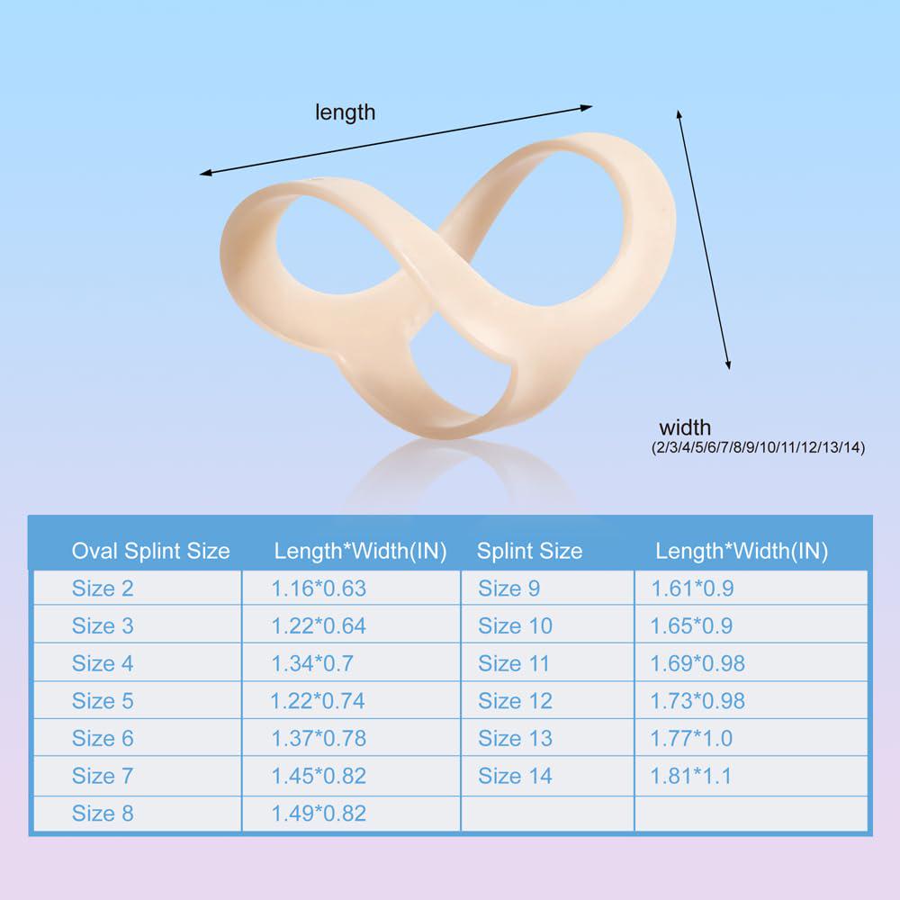 Oval Finger Splint 3 Pcs, Finger Splints For Arthritis, Mallet Finger, Trigger Finger Splint, Hypermobility(EDS) Finger For Thumb/Middle,/Index/Pinky Or Ring Finger (3pcs Size 14),