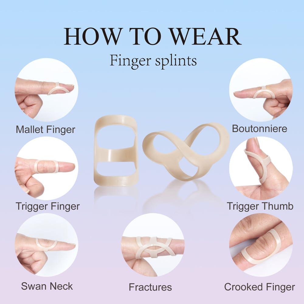 Oval Finger Splint 6 Pcs, Finger Splints For Arthritis, Mallet Finger, Trigger Finger Splint, Hypermobility(EDS) Finger For Thumb/Middle,/Index/Pinky Or Ring Finger(size 4,5 Each 3pcs),