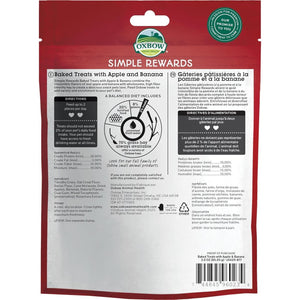 Oxbow Simple Rewards Apple Banana Treats 3 oz Timothy Hay Snacks for Guinea Pigs and Rabbits Made in USA