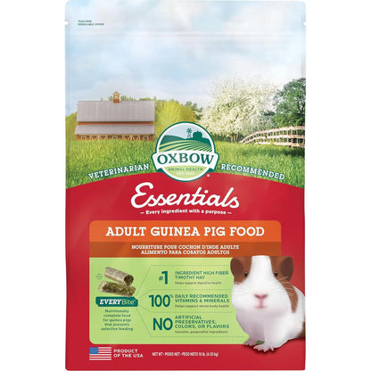 Oxbow Essentials Adult Guinea Pig Food, 10 lb, Timothy Hay-Based Pellets with Vitamin C, Made in USA