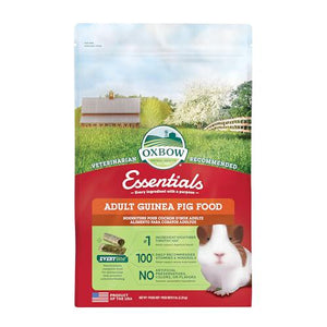 Oxbow Essentials Adult Guinea Pig Food 5 lb Bag High Fiber Pellets with Timothy Hay and Vitamin C Made in USA for Small Pets