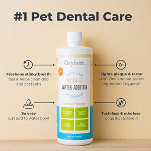 Oxyfresh Pet Dental Water Additive 16 oz Solution for Fresh Dog and Cat Breath Tartar and Plaque Removal