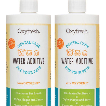 Oxyfresh Pet Dental Water Additive, 2-Pack, Fights Plaque, Tartar, & Bad Breath, Vet Recommended, 16 oz Bottles