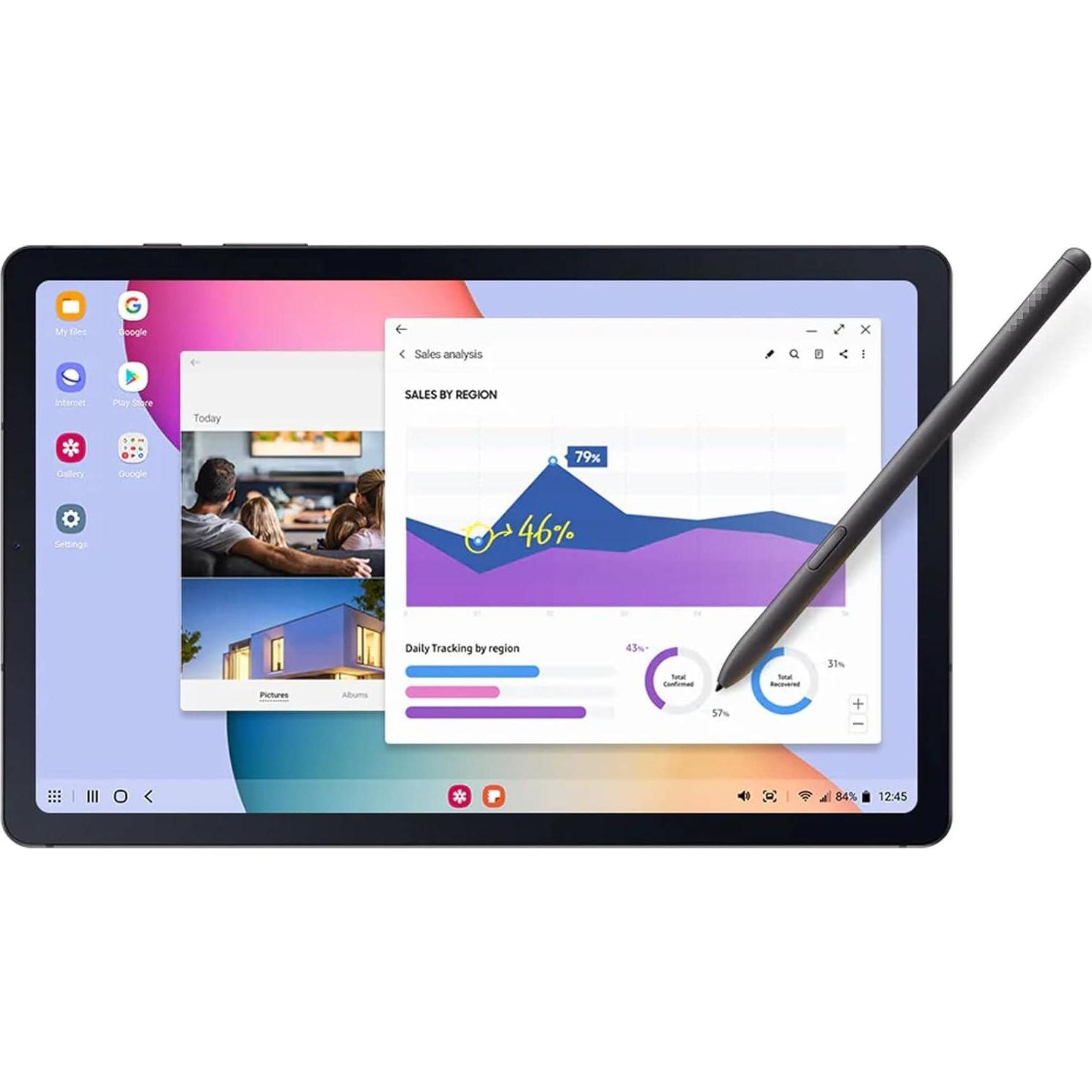 PCTC Tab S6 Lite Pen Replacement S Pen For Samsung Galaxy Tab S6 Lite (EJ-PP610) Stylus Pen+Tips/Nibs(Oxford Gray),