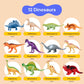 PlayVibe Dinosaur Toy Set, 12 Realistic Small Dinos + Metal Storage Box & Soft Dino, Ages 3–7 Gift
