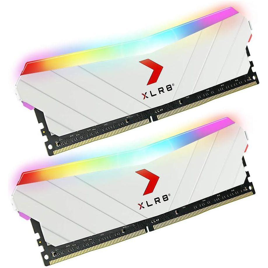 PNY XLR8 Gaming 32GB (2x16GB) DDR4 DRAM 3200MHz (PC4-25600) CL16 1.35V RGB Dual Channel Desktop (DIMM) Memory White Edition MD32GK2D4320016XWRGB,