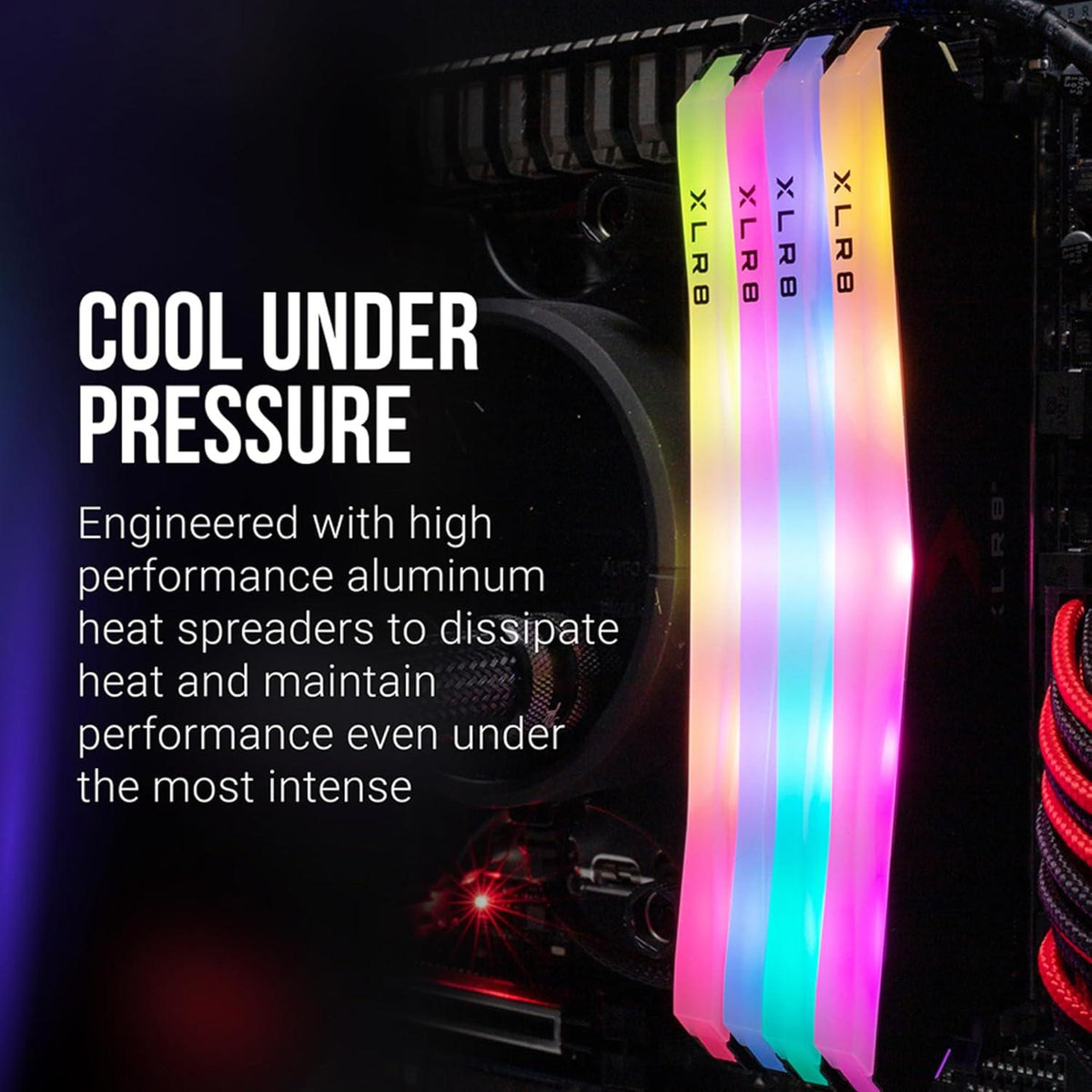 PNY XLR8 Gaming 32GB (2x16GB) DDR4 DRAM 3200MHz (PC4-25600) CL16 1.35V RGB Dual Channel Desktop (DIMM) Memory MD32GK2D4320016XRGB,