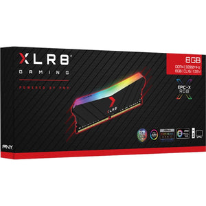 PNY XLR8 Gaming 8GB DDR4 3200MHz (PC4-25600) CL16 1.35V RGB Desktop (DIMM) Memory MD8GD4320016XRGB,