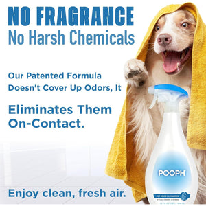 Pooph Pet Odor Eliminator Spray Fragrance Free Safe Organic Deodorizer for Home Upholstery and Auto