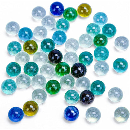 Poplay 50 Pcs Player Marbles, Multi-Color Bulk with Whistle, For Marble Games, Kids Party Favors & Toys