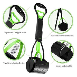 PPOGOO Pet Pooper Scooper with Long Handle, Durable Non-Breakable Design, for Dogs & Cats, Easy Pickup