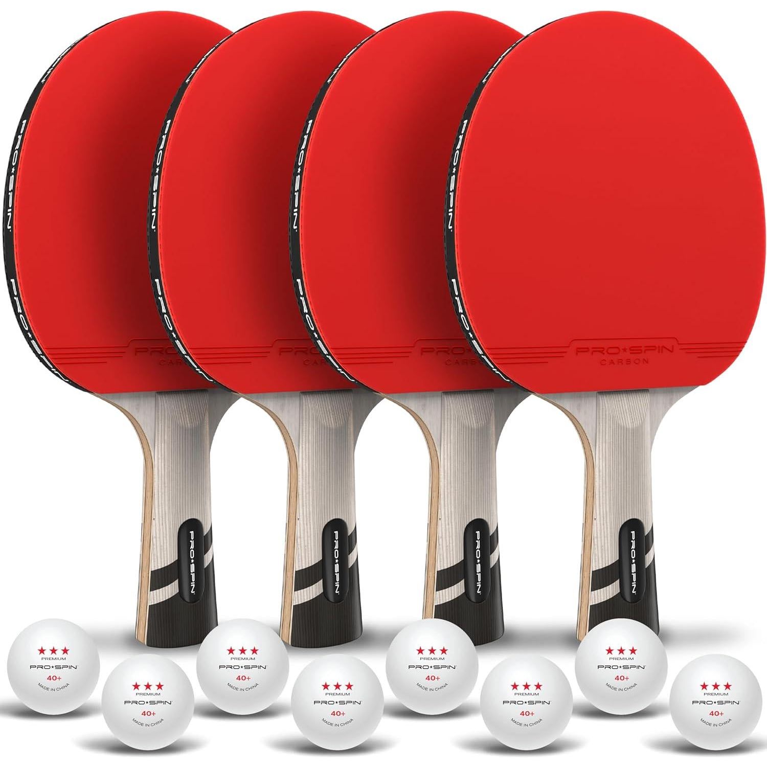 PRO SPIN Ping Pong Paddles - Professional Level Table Tennis Rackets With Carbon Fiber For Superior Control | 7-Ply Blade, Premium Rubber, 2.0mm Sponge | Includes Protector Case,850040710298