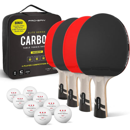 PRO SPIN Ping Pong Paddles - Professional Level Table Tennis Rackets With Carbon Fiber For Superior Control | 7-Ply Blade, Premium Rubber, 2.0mm Sponge | Includes Protector Case,850040710298