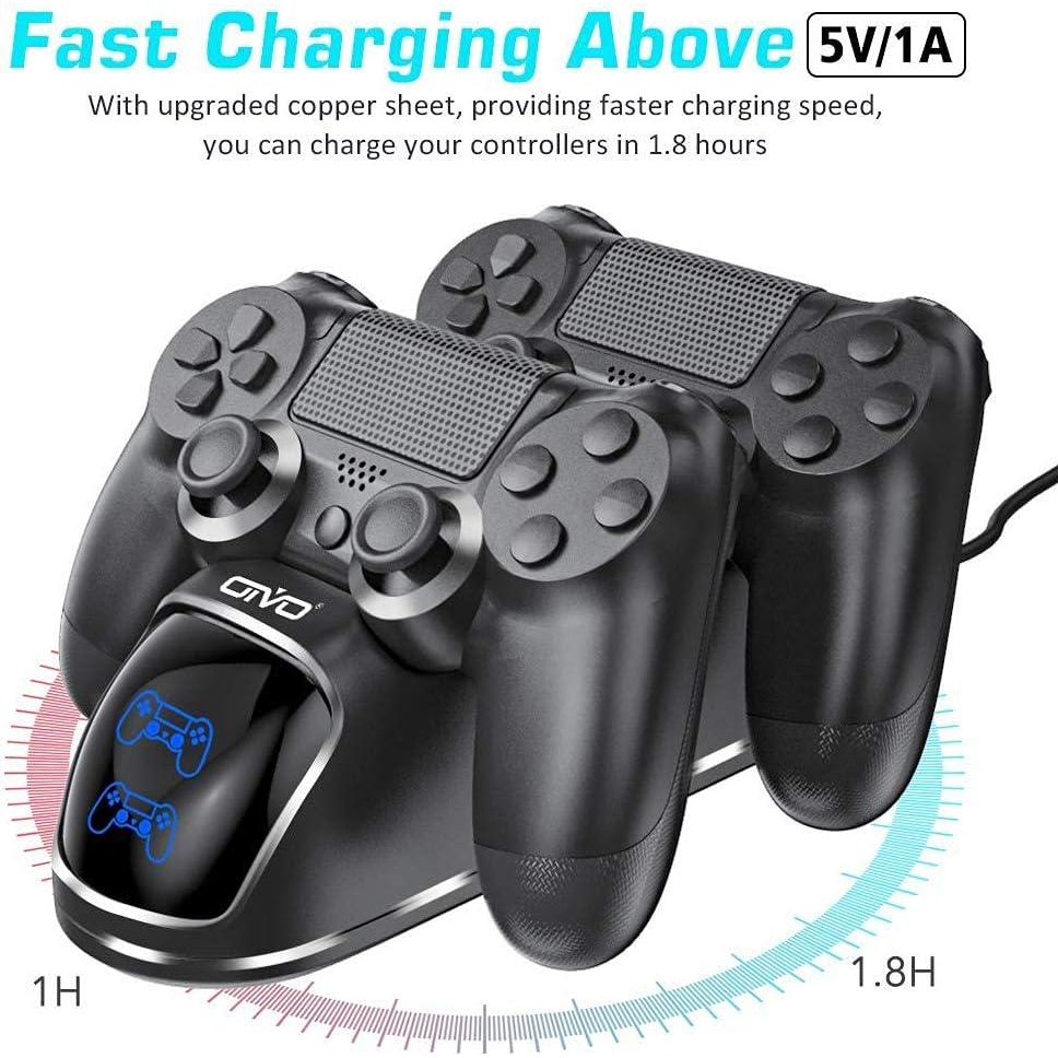 PS4 Controller Charger Dock Station, OIVO 1.8Hrs PS4 Controller Charging Dock, Charging Station Replacement For PlayStation 4 Dualshock 4 Charger,