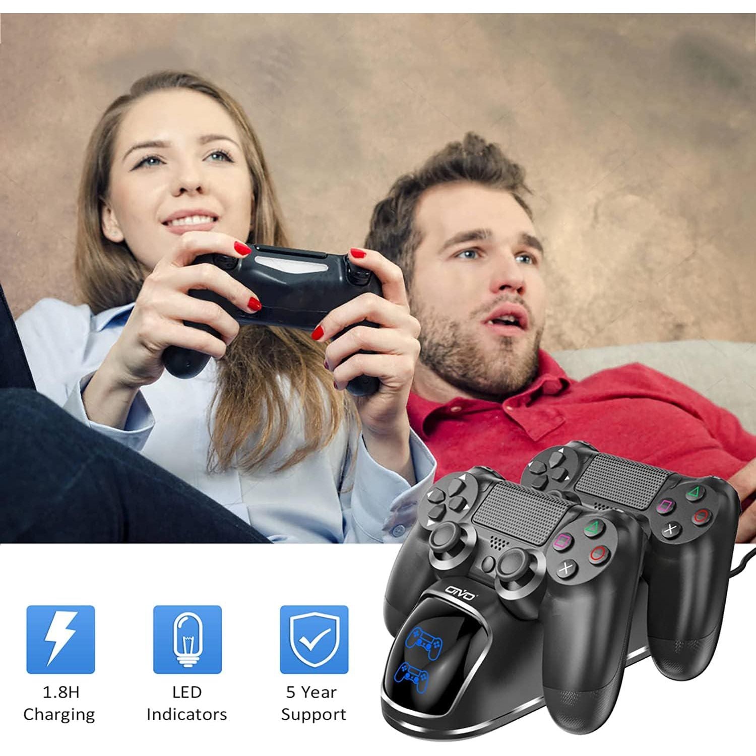 PS4 Controller Charger Dock Station, OIVO 1.8Hrs PS4 Controller Charging Dock, Charging Station Replacement For PlayStation 4 Dualshock 4 Charger,
