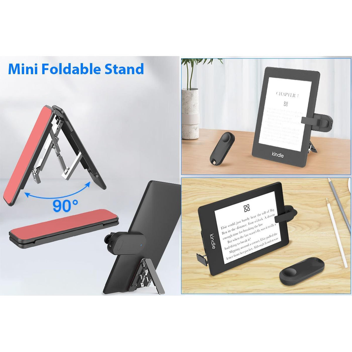 Page Turner Remote With Stand For Kindle, Clicker Page Turner For Kindle Paperwhite Kobo EReaders Reading Accessories And Non-Bluetooth Touchable Devices,
