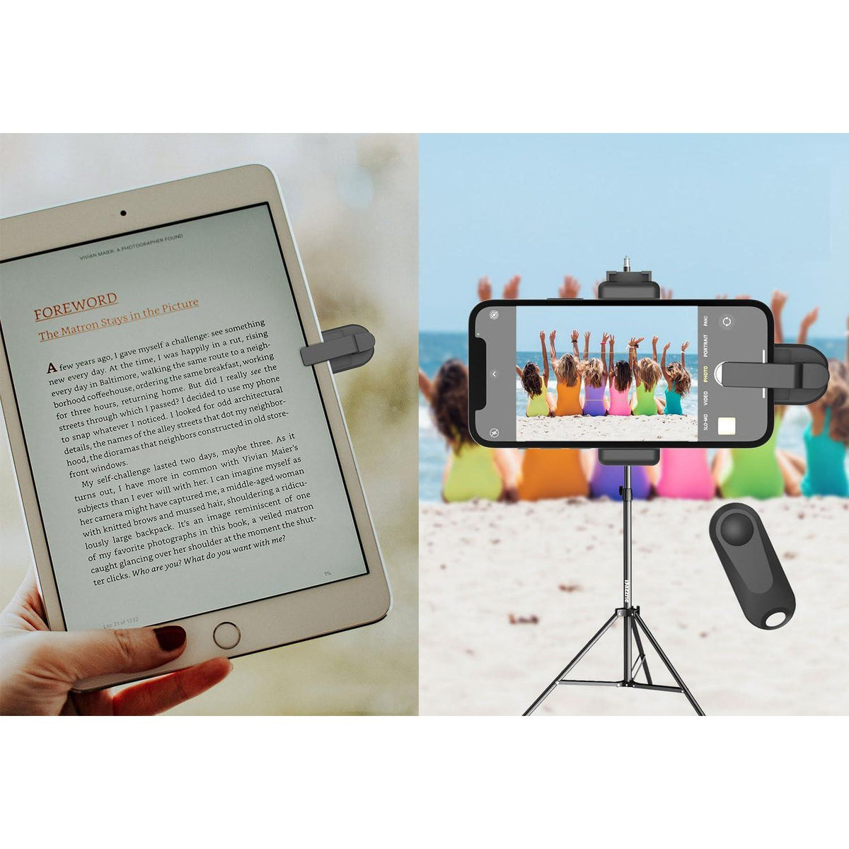 Page Turner Remote With Stand For Kindle, Clicker Page Turner For Kindle Paperwhite Kobo EReaders Reading Accessories And Non-Bluetooth Touchable Devices,