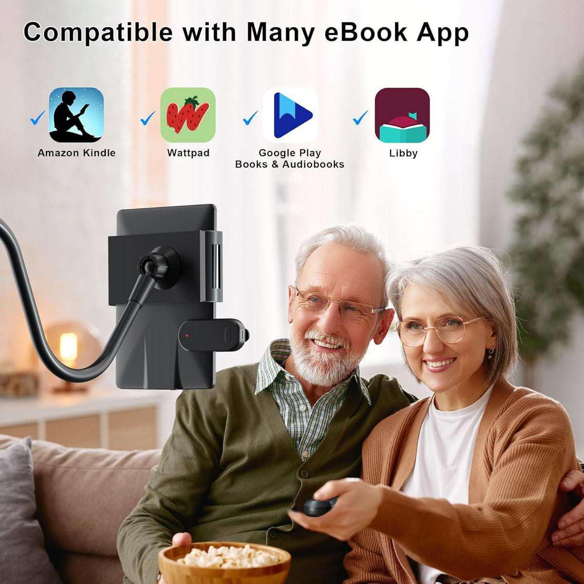 Page Turner Remote With Stand For Kindle, Clicker Page Turner For Kindle Paperwhite Kobo EReaders Reading Accessories And Non-Bluetooth Touchable Devices,