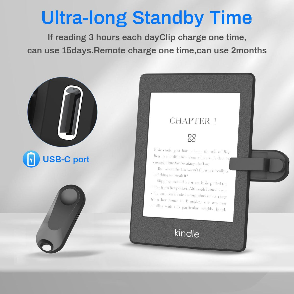 Page Turner Remote With Stand For Kindle, Clicker Page Turner For Kindle Paperwhite Kobo EReaders Reading Accessories And Non-Bluetooth Touchable Devices,