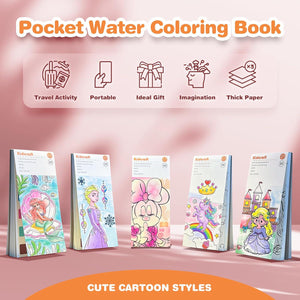 Paint with Water Books Princess Theme Mess Free Watercolor Kit for Girls Ages 4 8