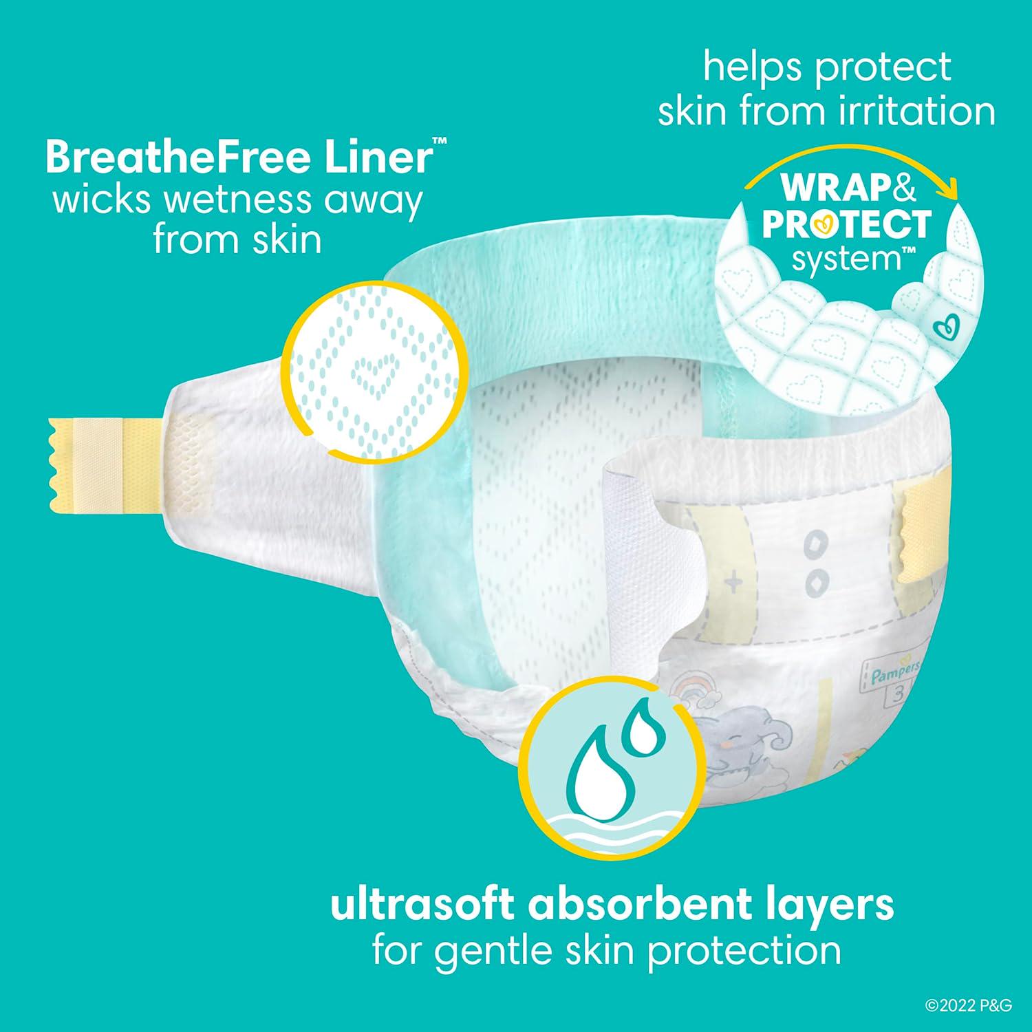 Pampers Baby Diapers - Swaddlers - Size 8, One Month Supply (76 Count), Ultra Soft Disposable Infant Diaper,