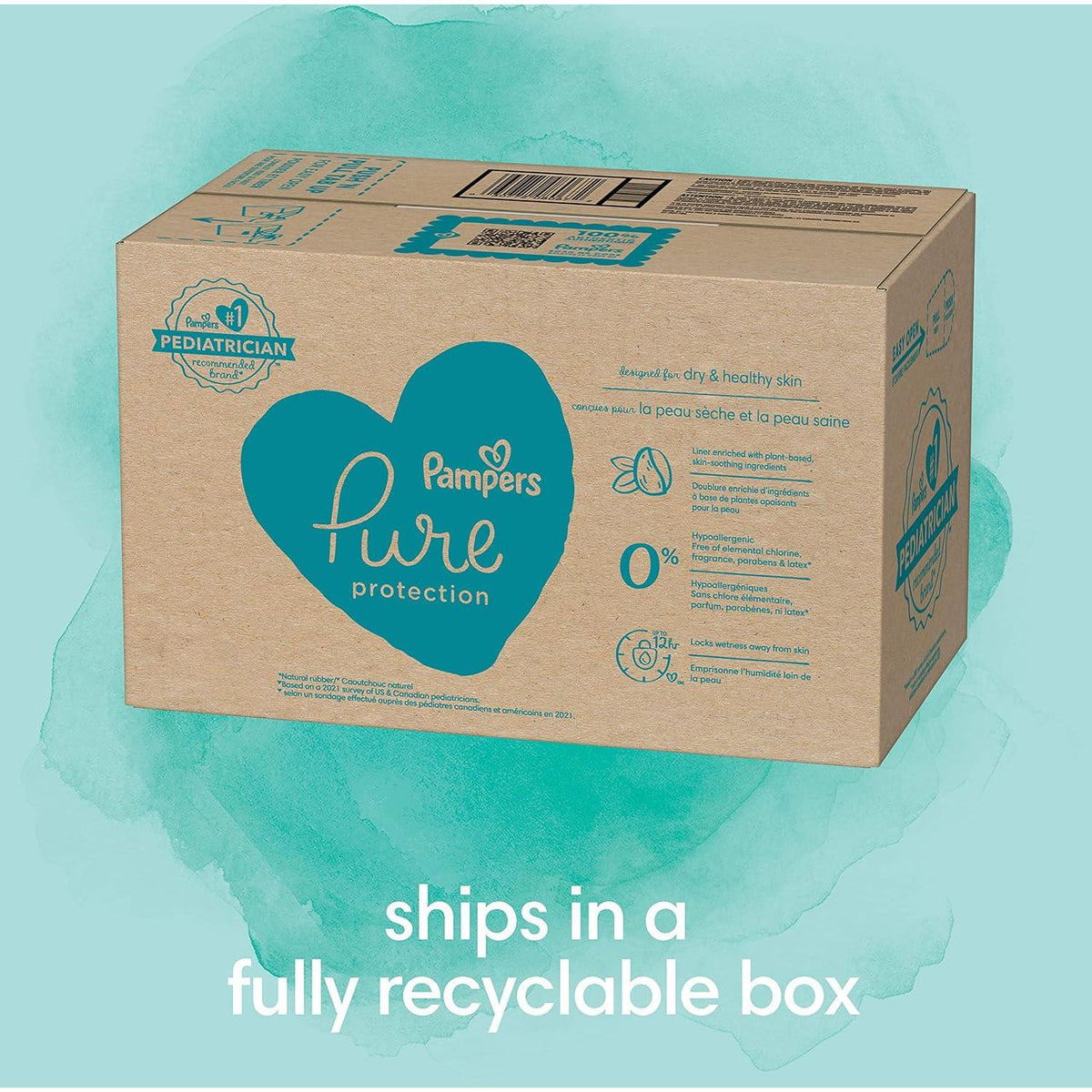 Pampers Baby Diapers - Pure Protection - Size 7, One Month Supply (88 Count), Hypoallergenic Premium Disposable Diaper,