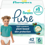 Pampers Baby Diapers - Pure Protection - Size 6, 42 Count, Hypoallergenic Premium Disposable Diaper,