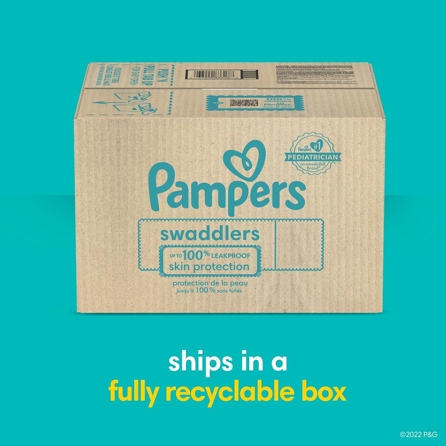 Pampers Baby Diapers - Swaddlers - Size 8, One Month Supply (76 Count), Ultra Soft Disposable Infant Diaper,