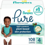 Pampers Pure Protection Diapers - Size 4, 108 Count, Hypoallergenic Premium Disposable Baby Diapers,