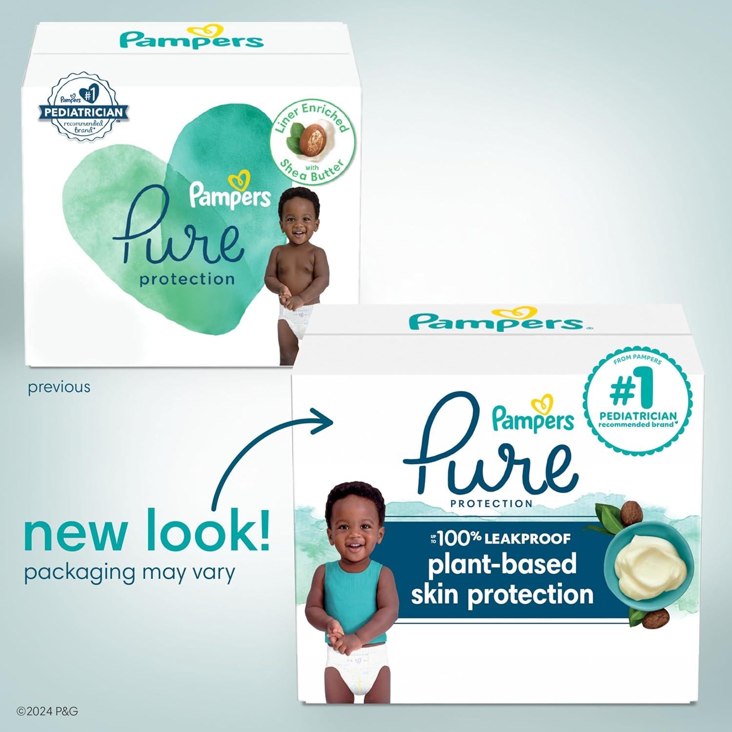Pampers Pure Protection Diapers - Size 4, 108 Count, Hypoallergenic Premium Disposable Baby Diapers,