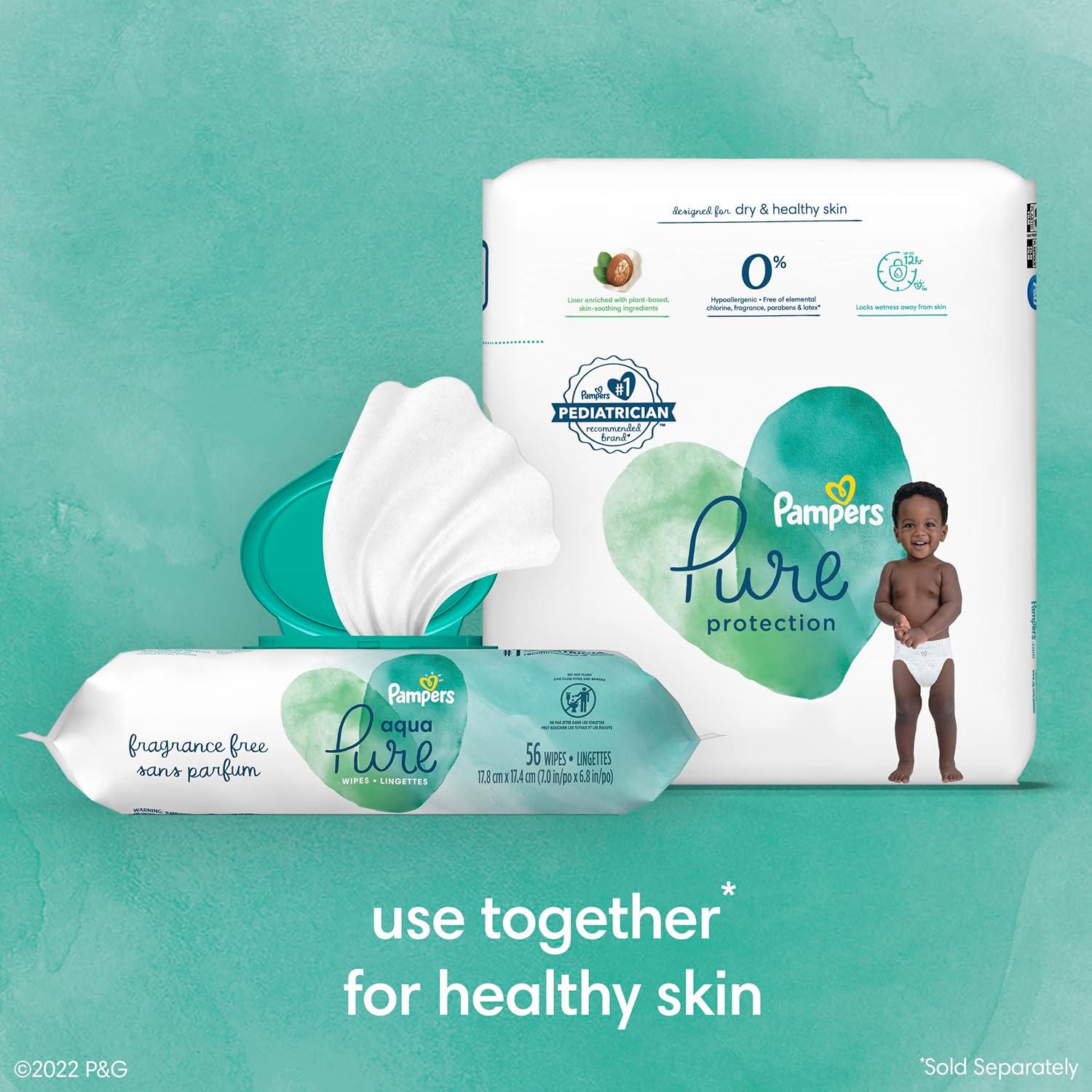 Pampers Pure Protection Diapers - Size 4, 108 Count, Hypoallergenic Premium Disposable Baby Diapers,