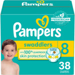 Pampers Swaddlers Diapers - Size 8, 38 Count, Ultra Soft Disposable Baby Diapers,
