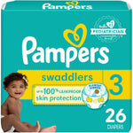 Pampers Swaddlers Diapers - Size 3, 26 Count, Ultra Soft Disposable Baby Diapers,
