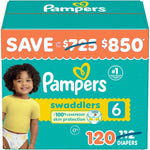 Pampers Swaddlers Diapers, Size 6 (35+ Pounds), 112 Count,