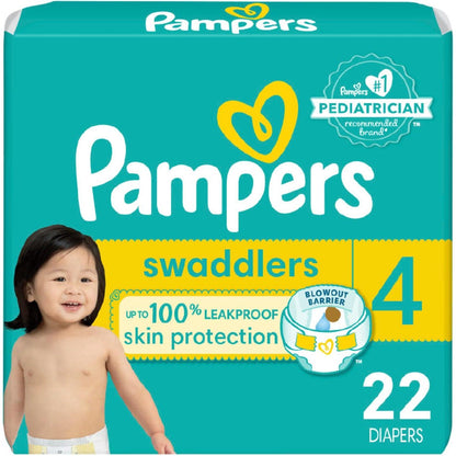 Pampers Swaddlers Diapers - Size 4, 22 Count, Ultra Soft Disposable Baby Diapers,