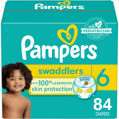 Pampers Swaddlers Diapers - Size 6, 84 Count, Ultra Soft Disposable Baby Diapers,