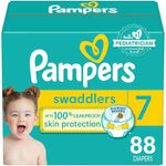 Pampers Swaddlers Diapers - Size 7, One Month Supply (88 Count), Ultra Soft Disposable Baby Diapers,