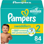 Pampers Swaddlers Diapers - Size 2, 84 Count, Ultra Soft Disposable Baby Diapers,