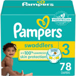 Pampers Swaddlers Diapers - Size 3, 78 Count, Ultra Soft Disposable Baby Diapers,