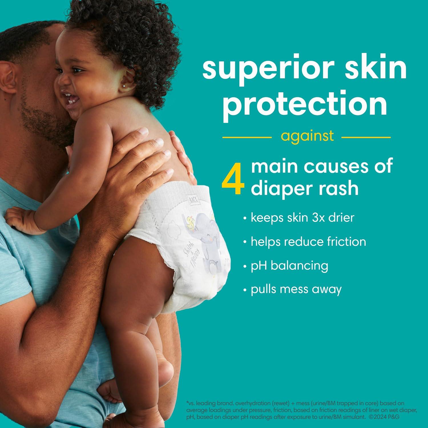 Pampers Swaddlers Diapers - Size 3, 136 Count, Ultra Soft Disposable Baby Diapers,