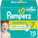 Pampers Swaddlers Diapers - Size 7, 70 Count, Ultra Soft Disposable Baby Diapers,