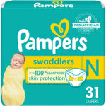 Pampers Swaddlers Diapers Newborn - Size 0, 31 Count, Ultra Soft Disposable Baby Diapers,