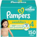 Pampers Swaddlers Diapers - Size 4, One Month Supply (150 Count), Ultra Soft Disposable Baby Diapers,