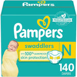 Pampers Swaddlers Newborn Diapers - Size 0, 140 Count, Ultra Soft Disposable Baby Diapers,