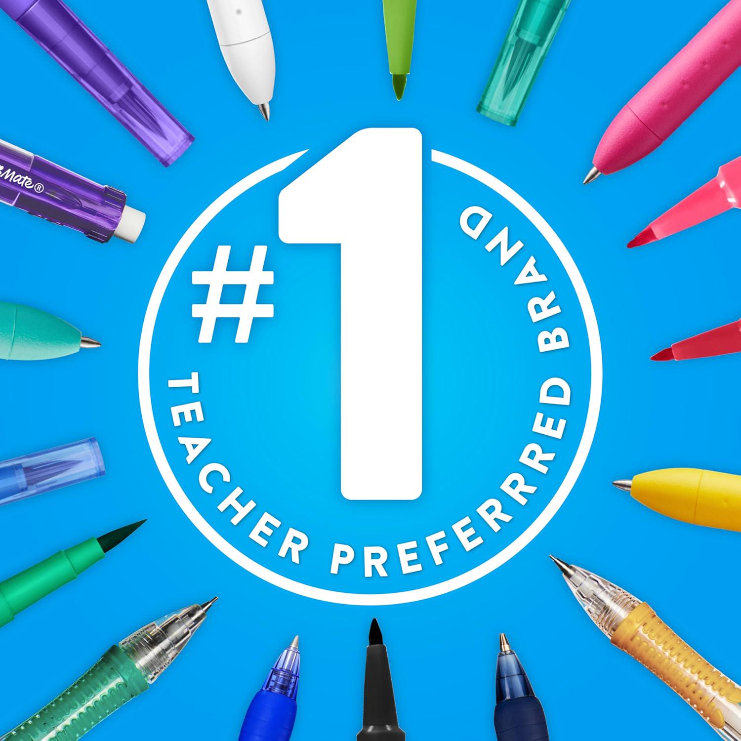 Paper Mate Flair Felt Tip Pens, Medium Point (0.7mm), Black, 4 Count,