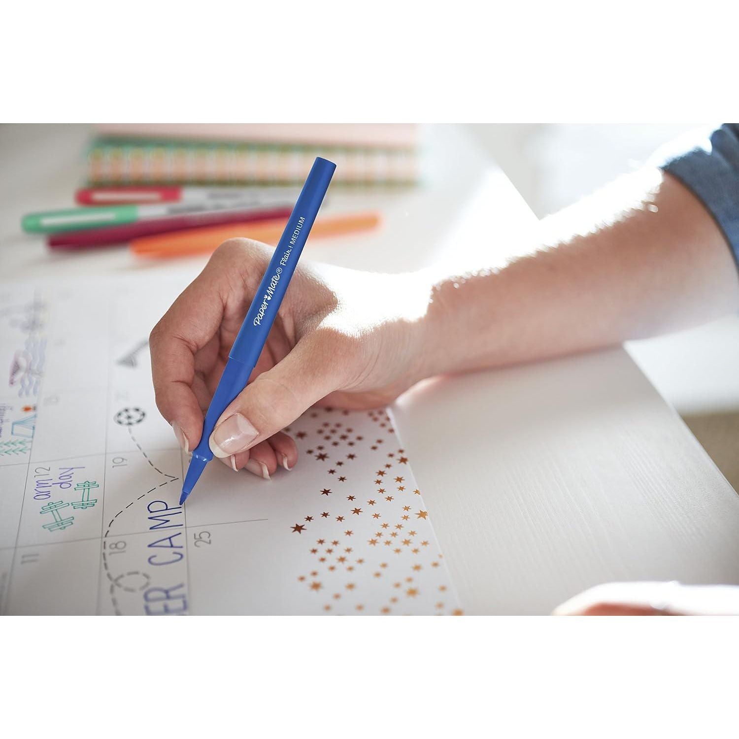 Paper Mate Flair Felt Tip Pens, Medium Point (0.7mm), Business Colors, 4 Count,