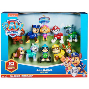 Paw Patrol 10th Anniversary Gift Pack Set of 10 Collectible Action Figures All Paws on Deck Toy Set for Kids Ages 3 Plus