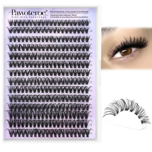 Pawotence Pawotence Lash Clusters 40D 280pcs Cluster Eyelash Extensions 9-16mm Mix Eyelash Clusters Lash Extension Individual Lashes For Self Application (40D, 0.07D, 9-16mm)