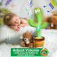 Pbooo Dancing & Talking Cactus Toy, Mimicking Singing LED Toy with 120 Songs, Baby Gift